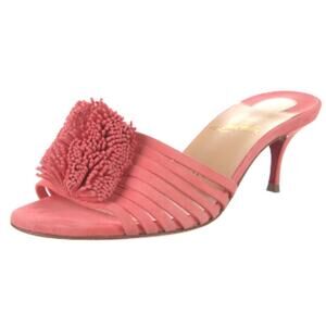Christian Louboutin Belbrossa Pink Pompom Mules